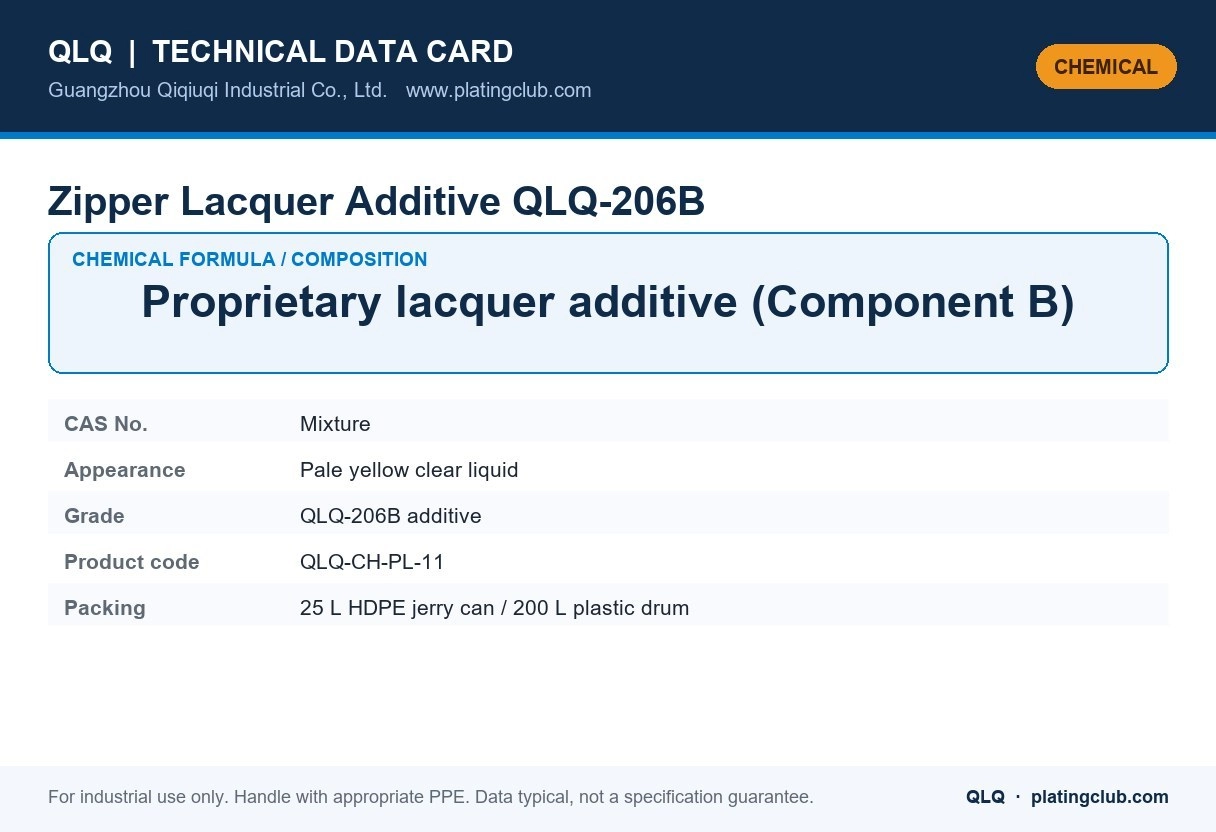 Zipper Lacquer Additive QLQ-206B &mdash; chemical formula and technical data