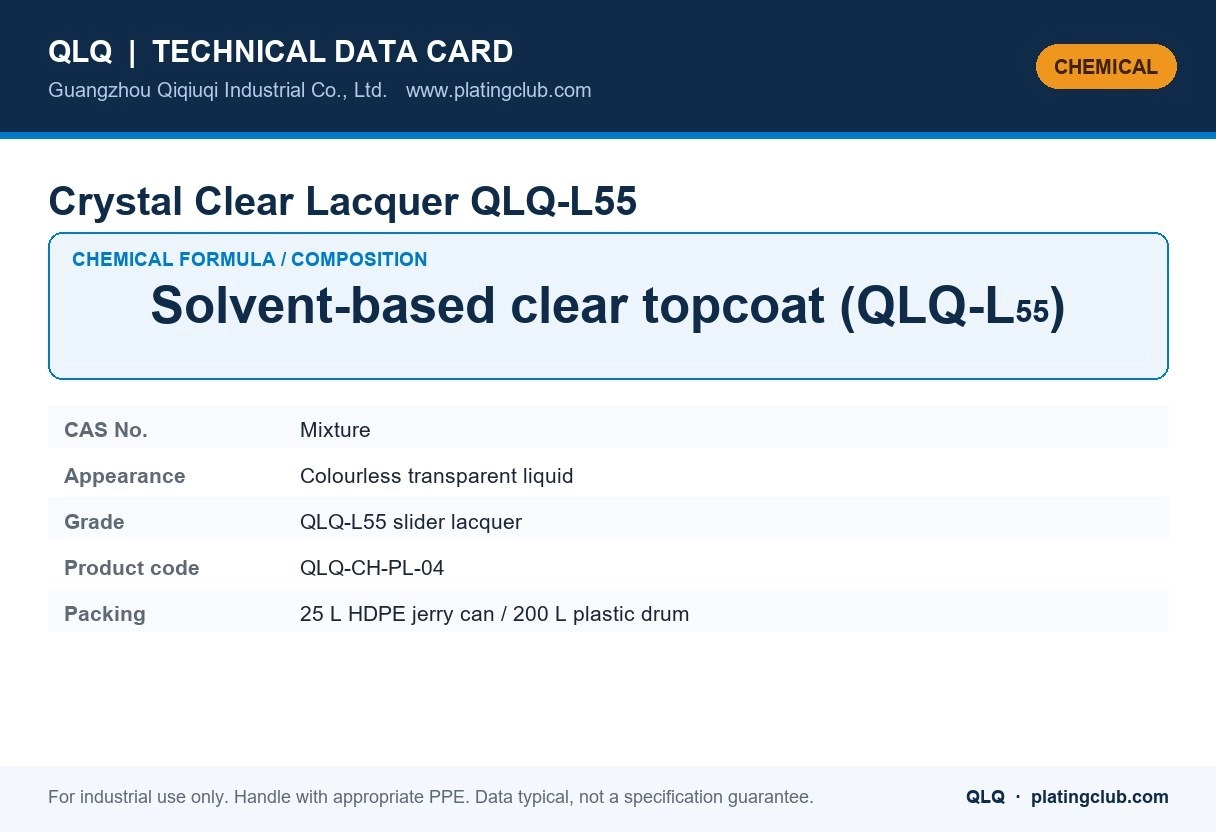 Crystal Clear Lacquer QLQ-L55 &mdash; chemical formula and technical data