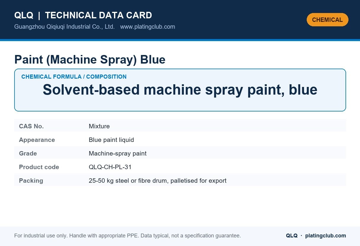 Paint (Machine Spray) Blue &mdash; chemical formula and technical data