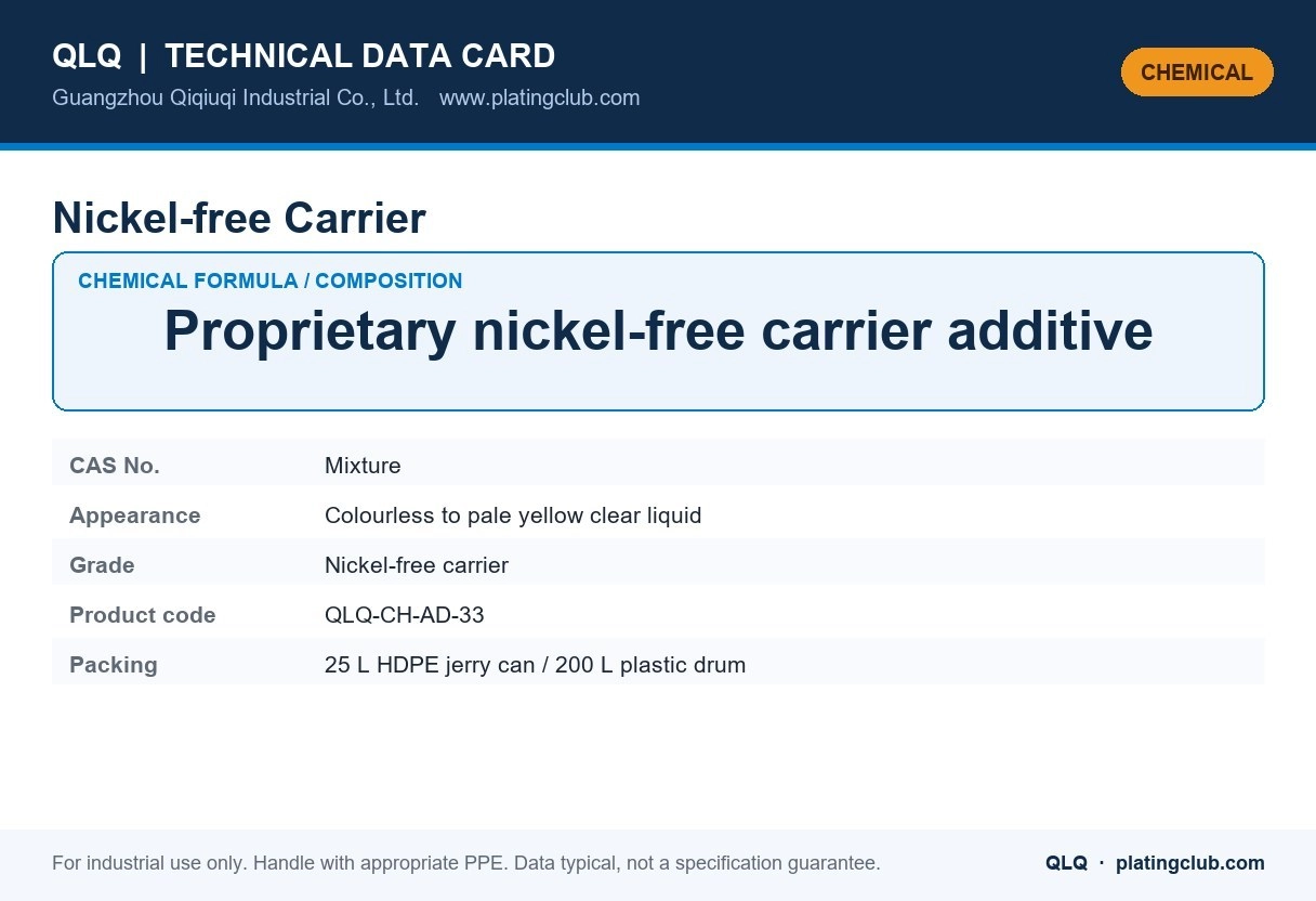 Nickel-free Carrier &mdash; chemical formula and technical data