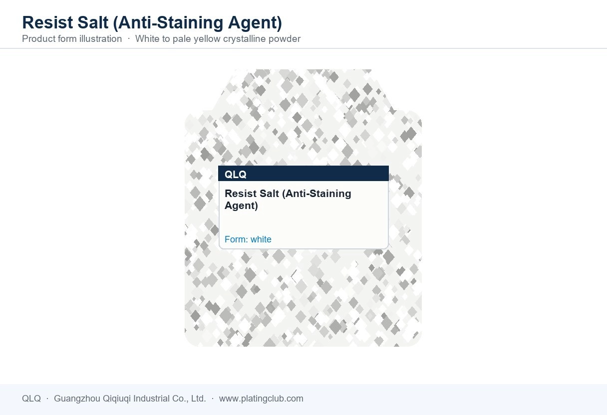 Resist Salt (Anti-Staining Agent) &mdash; product form (colour and physical appearance)