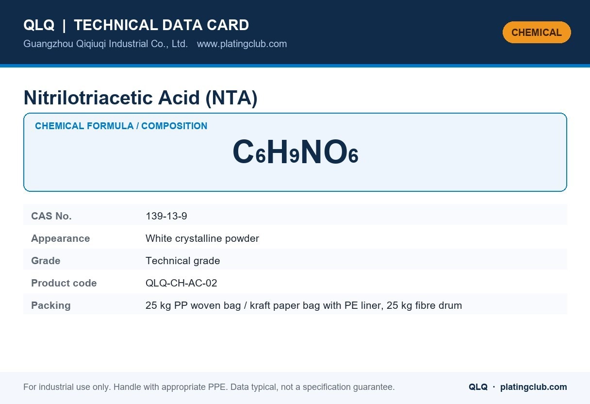 Nitrilotriacetic Acid (NTA) &mdash; chemical formula and technical data