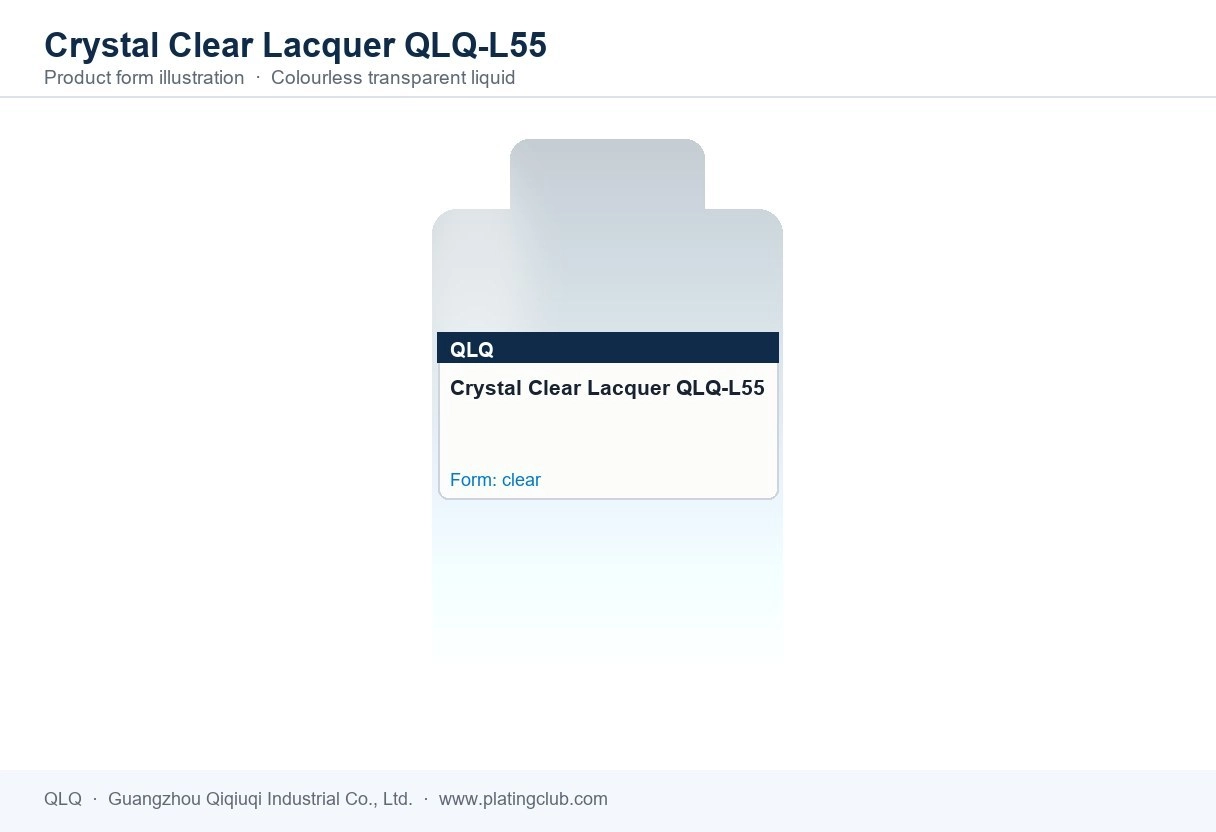 Crystal Clear Lacquer QLQ-L55 &mdash; product form (colour and physical appearance)