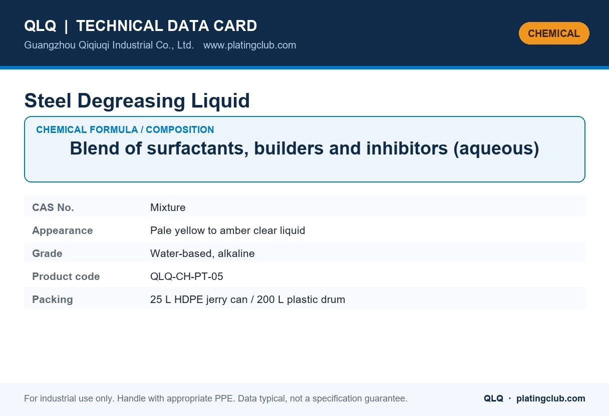 Steel Degreasing Liquid &mdash; chemical formula and technical data