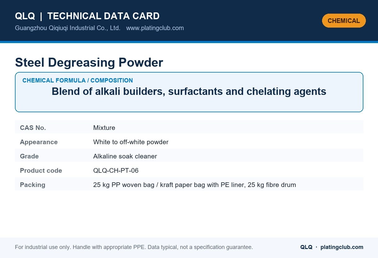 Steel Degreasing Powder &mdash; chemical formula and technical data