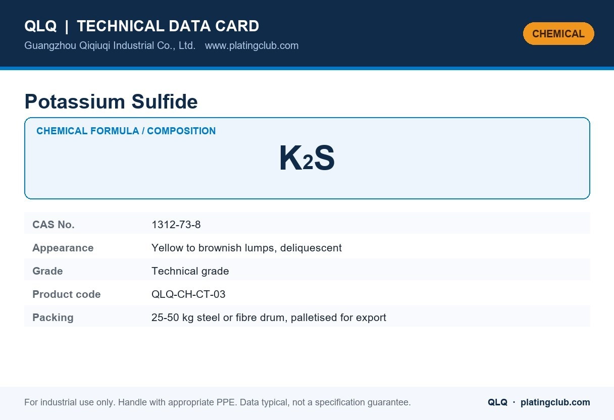 Potassium Sulfide &mdash; chemical formula and technical data