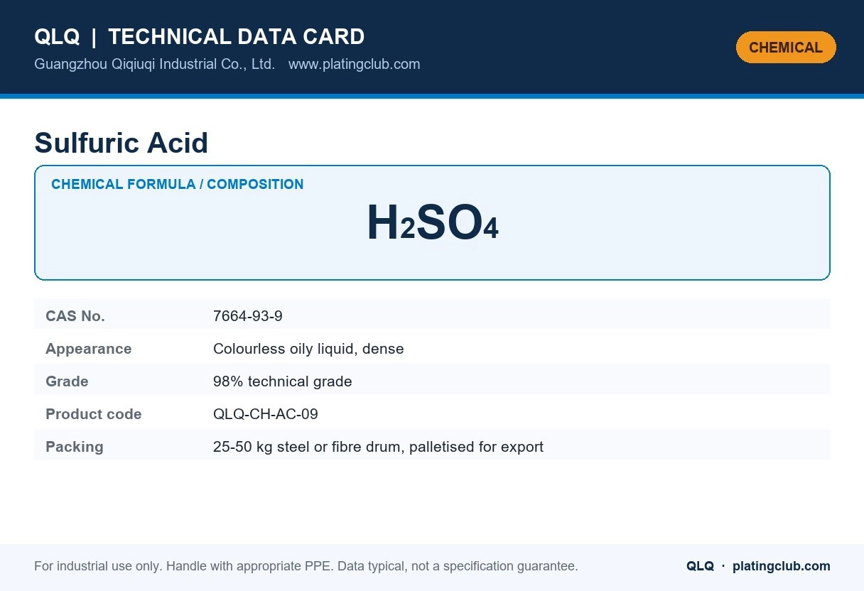 Sulfuric Acid &mdash; chemical formula and technical data