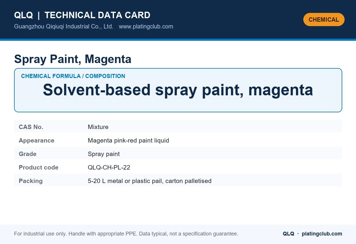 Spray Paint, Magenta &mdash; chemical formula and technical data