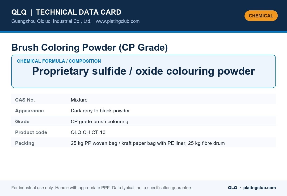 Brush Coloring Powder (CP Grade) &mdash; chemical formula and technical data