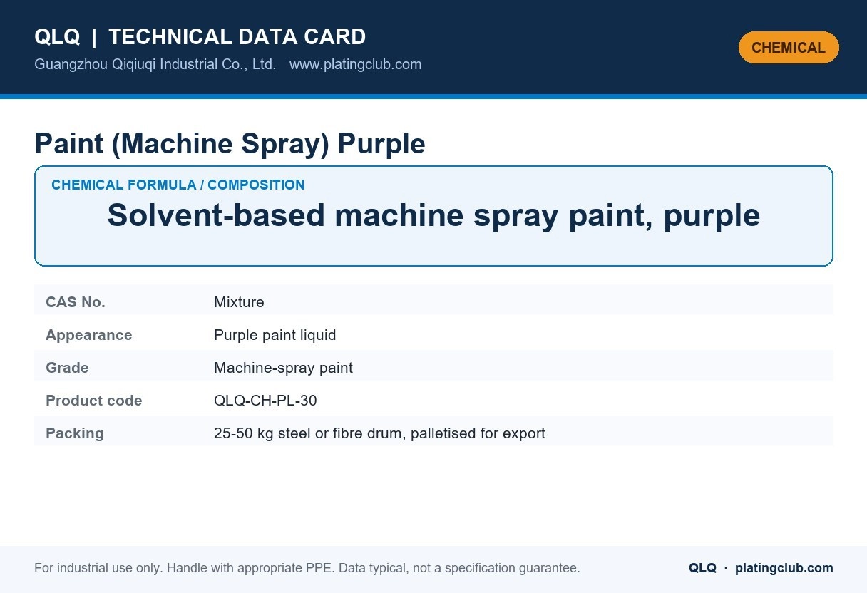 Paint (Machine Spray) Purple &mdash; chemical formula and technical data