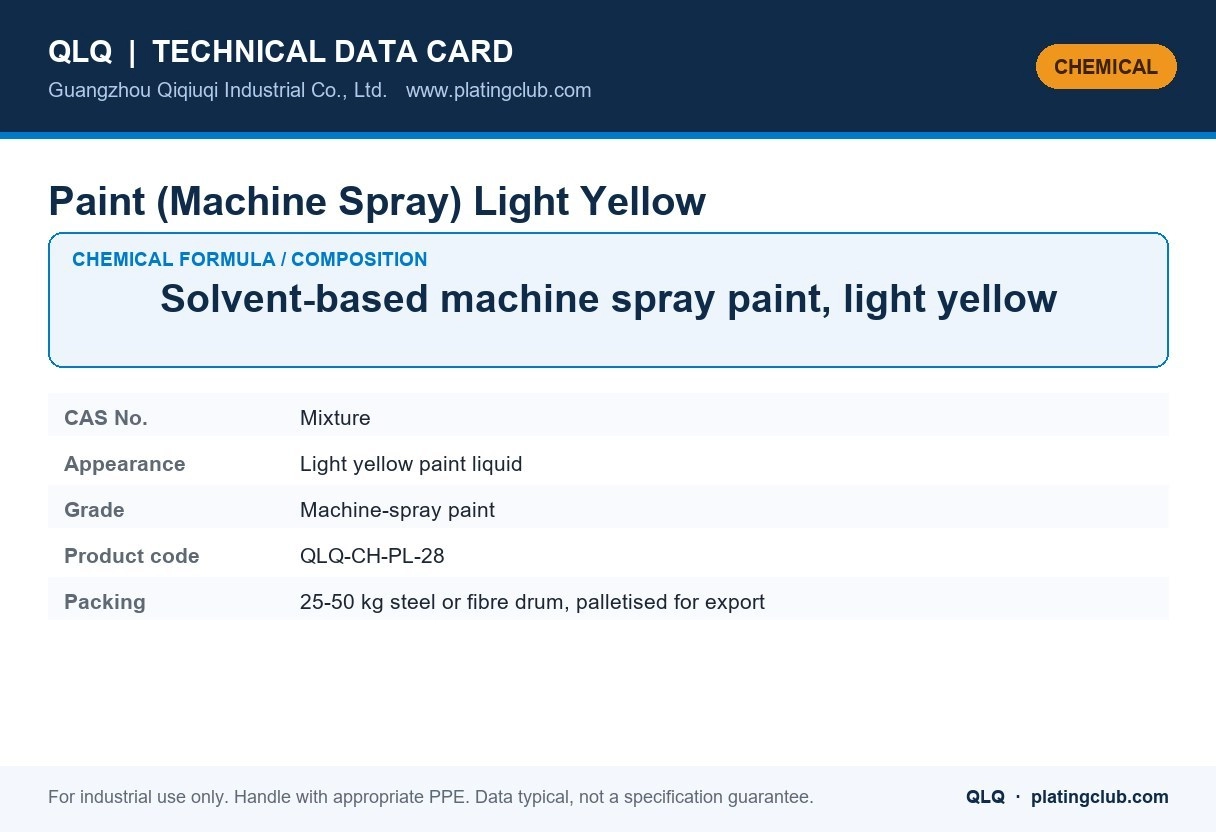 Paint (Machine Spray) Light Yellow &mdash; chemical formula and technical data