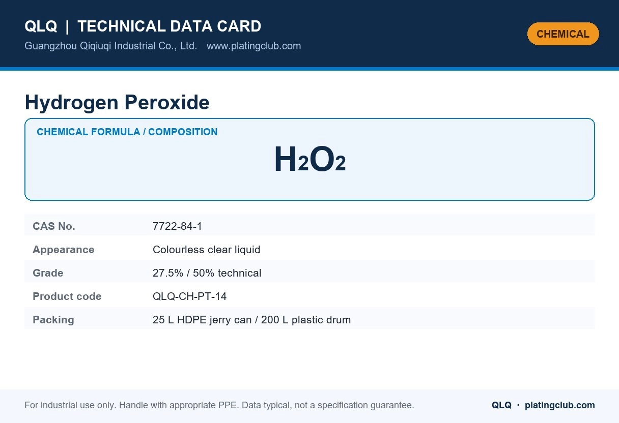 Hydrogen Peroxide &mdash; chemical formula and technical data