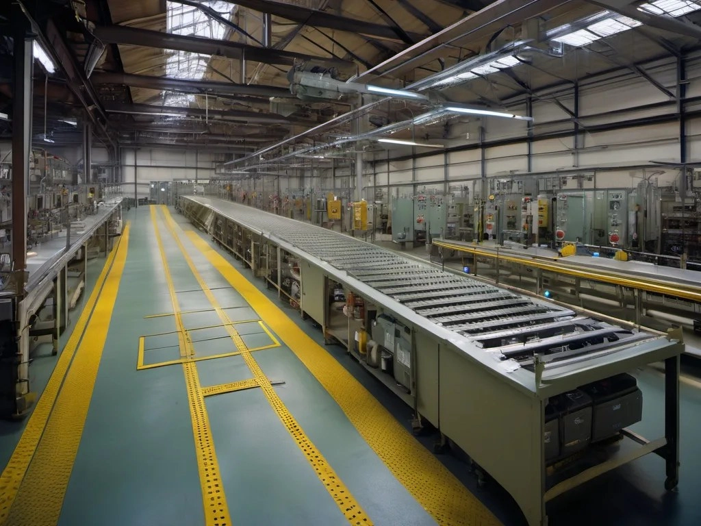 Full surface finishing line equipment view with rectifiers and tanks