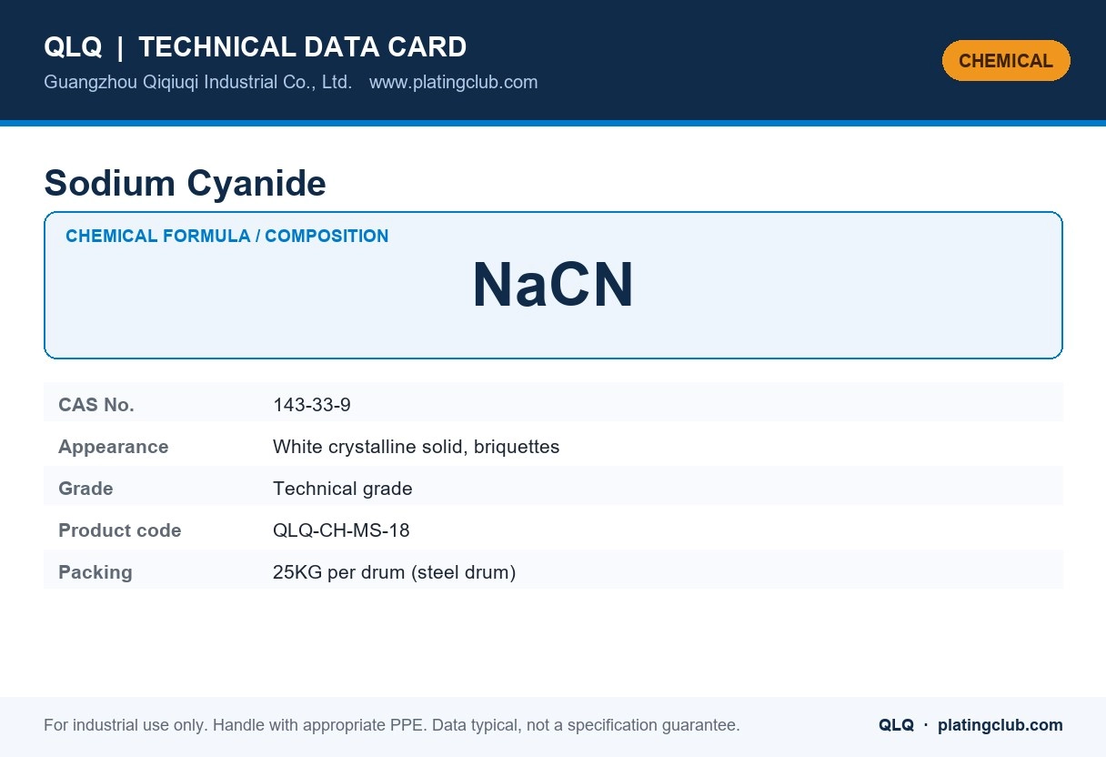 Sodium Cyanide &mdash; chemical formula and technical data