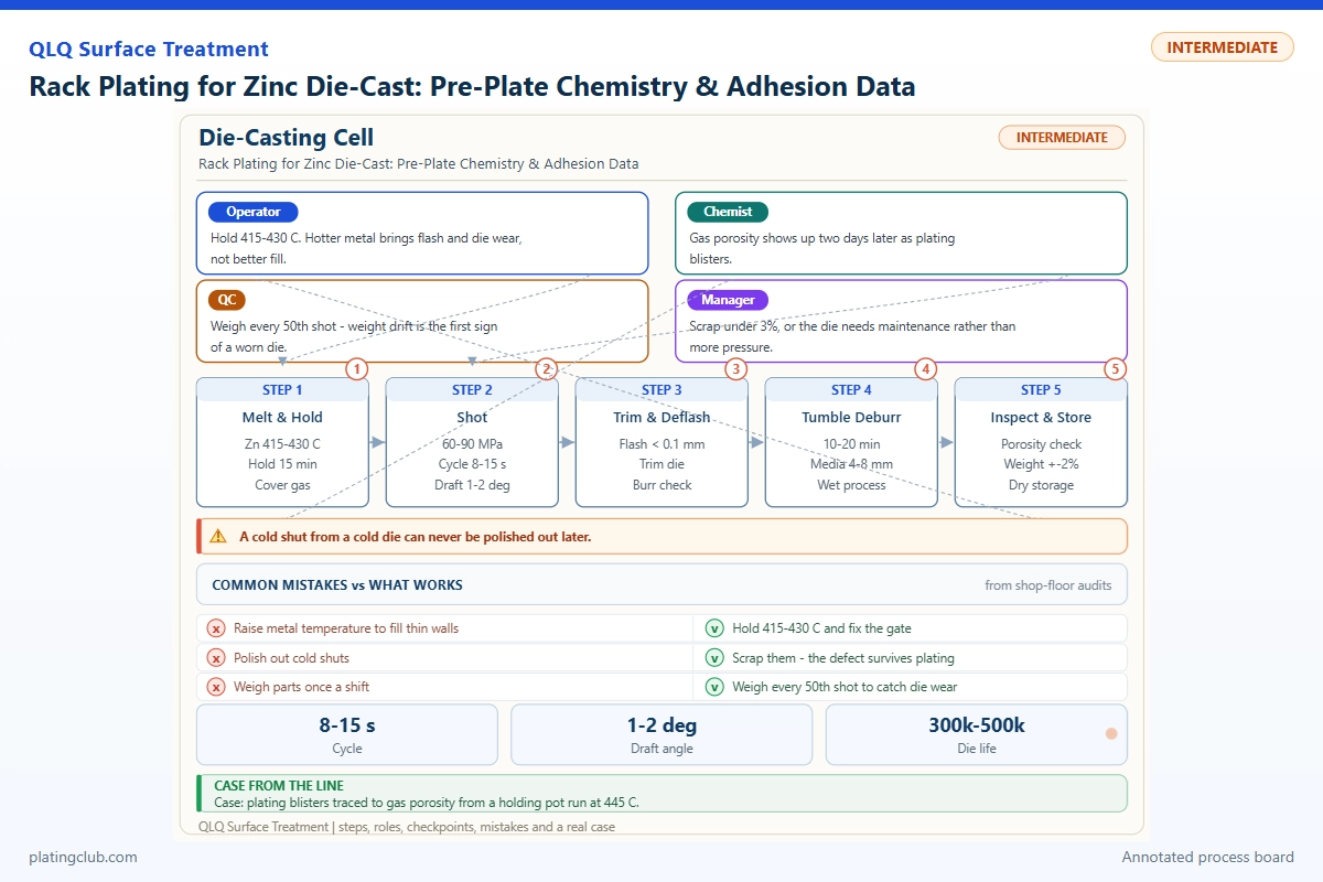 Rack Plating for Zinc Die-Cast: Pre-Plate Chemistry & Adhesion Data