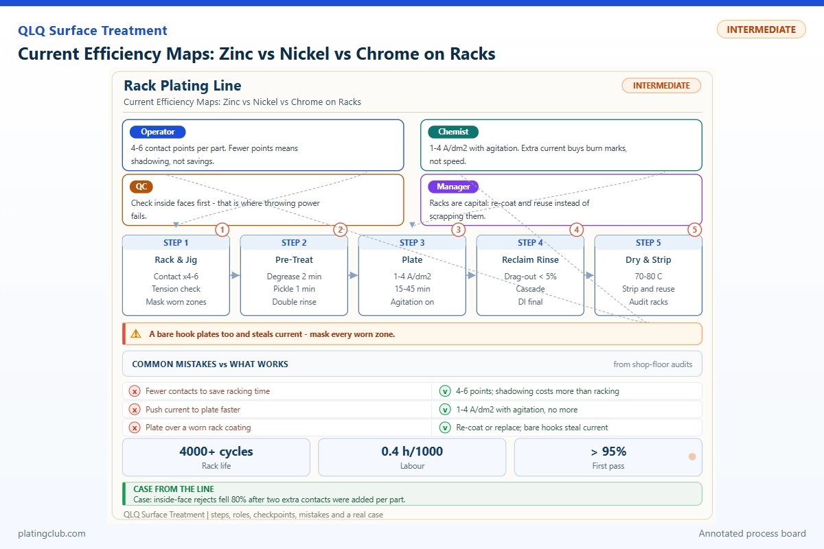 Current Efficiency Maps: Zinc vs Nickel vs Chrome on Racks
