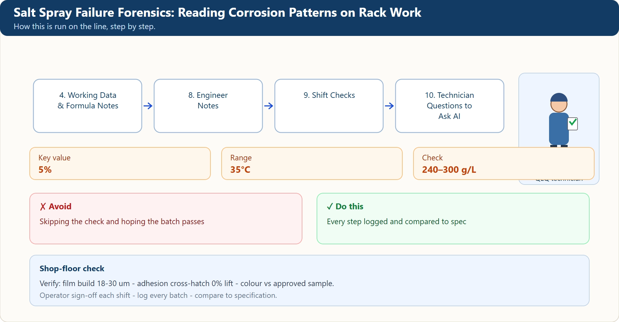 Salt Spray Failure Forensics: Reading Corrosion Patterns on Rack Work