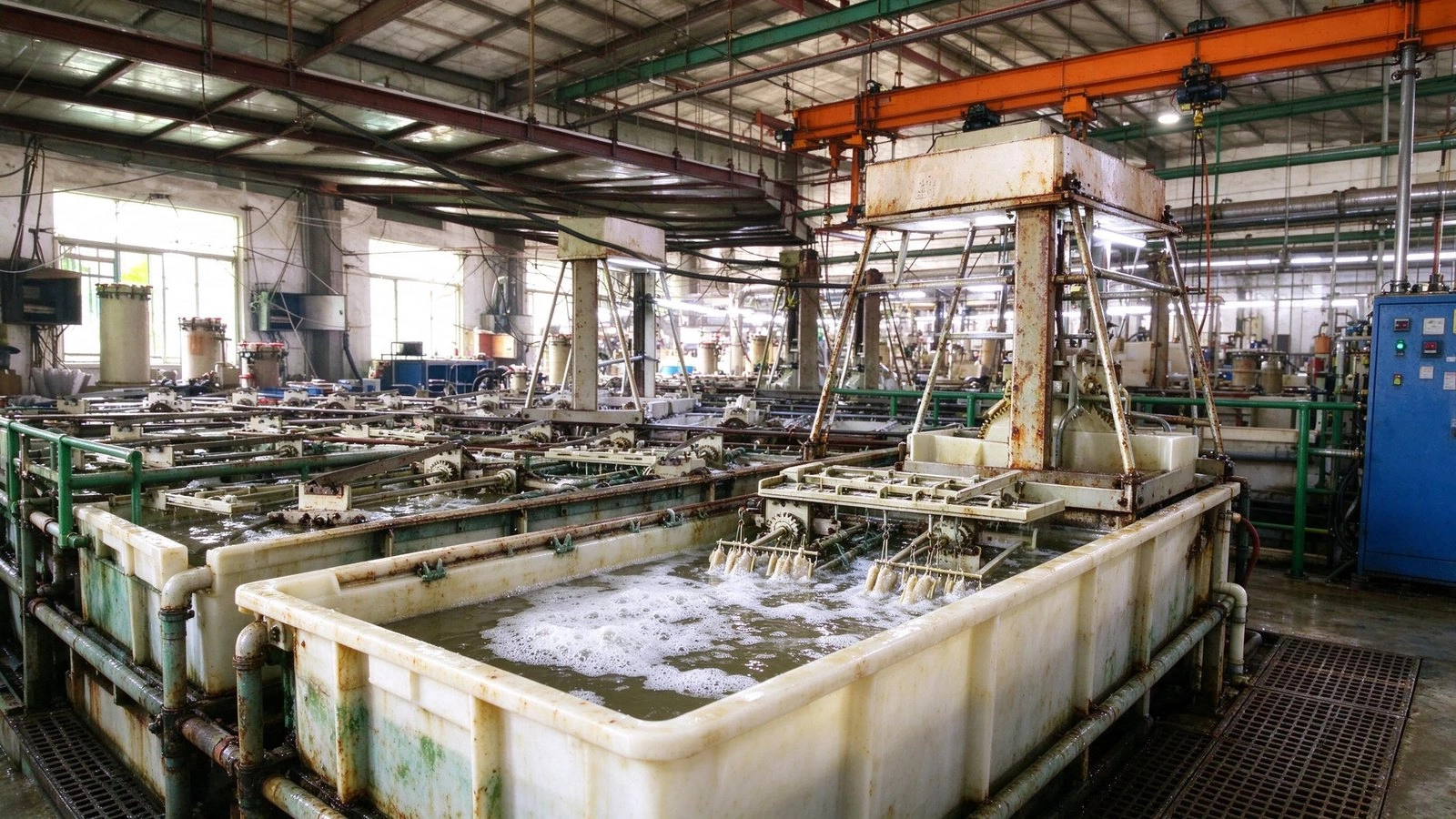 Soak cleaning tank for plating pretreatment